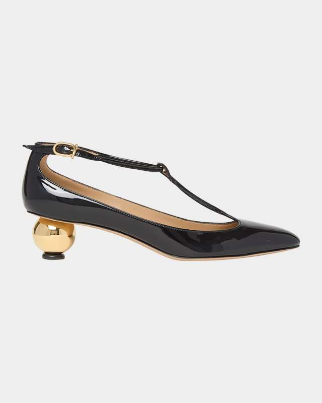 Tania Patent T-Strap Pumps